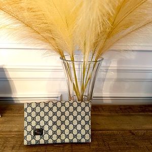 GORGEOUS designer-inspired coated canvas blue clutch bag in great condition!